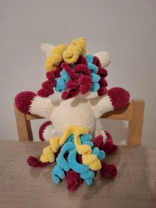 Peluche licorne - vue de dos